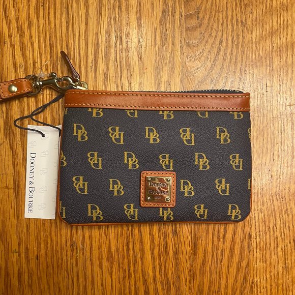 Dooney & Bourke Pebble Grain Monogram Wristlet - Picture 1 of 5